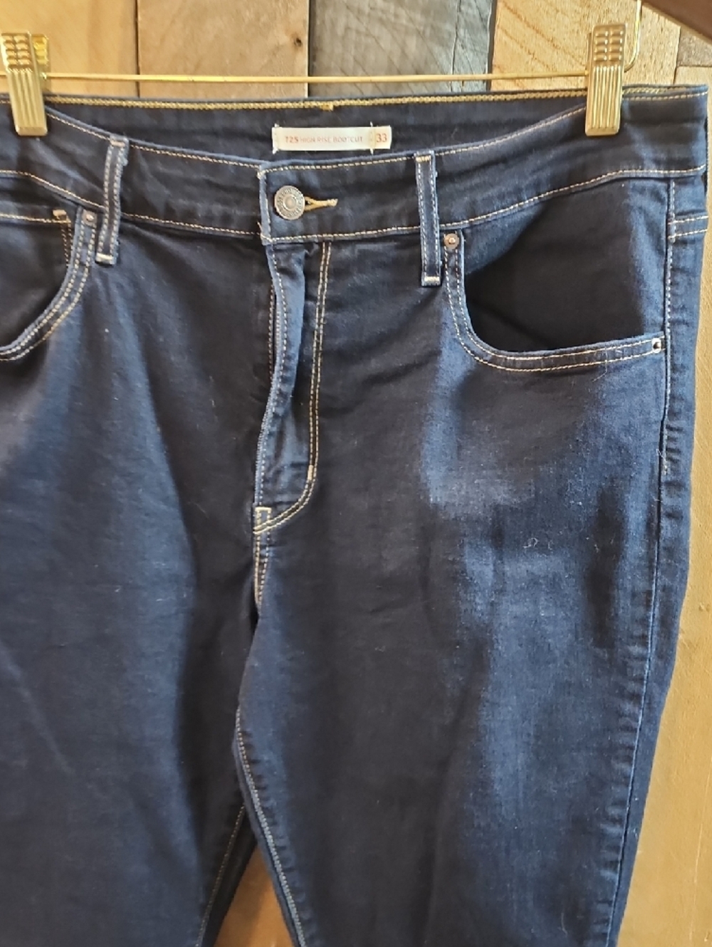 Levi's Dark Indigo Bootcut Jeans Size 33 - Picture 4 of 8